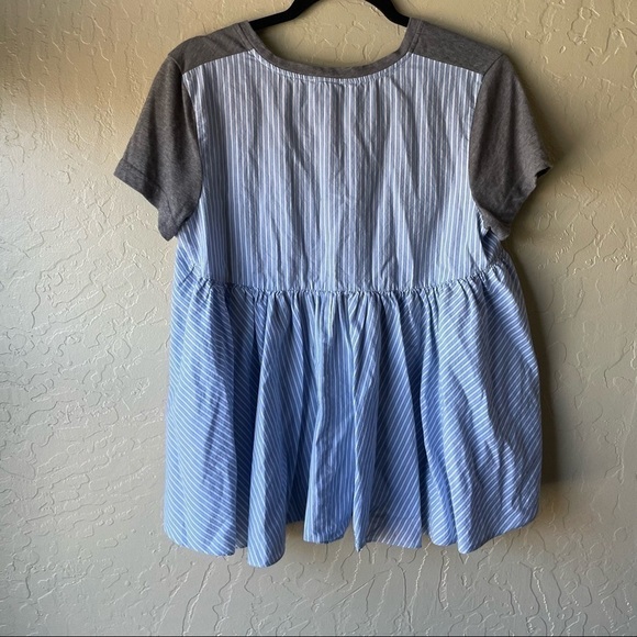 Anthropologie Deletta Callisto Grey Striped Tee - Picture 3 of 5